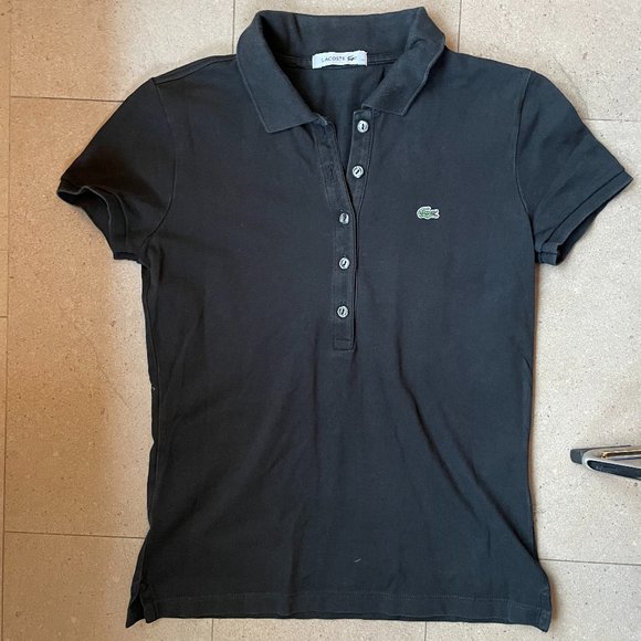 Lacoste Black Womens Polo Shirt. Size 38-Small - Picture 1 of 8